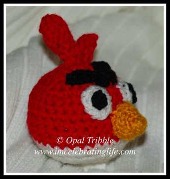 Crocheted red angry bird 1